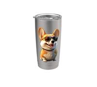 Corgi with Sunglasses Welsh Corgis Dogs Cute Welsh Corgi Stainless Steel Insulated Tumbler