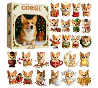 Corgis Advent Calendars 2025 | Cute Corgis Ornaments 24 Days Christmas Countdown Calendar | 2D Acrylic Dog Themed Pendants Hanging Decorations for Pet Lovers Christmas Tree, Collectors