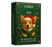 Corgis Christmas Advents Calendars 2025, Corgis Christmas Countdown Calendar 2025 Box for Kids, 24PCS 2D Acrylic Puppy Themed Decorative Pendant, Including Such As Sledding Wearing Santa Hats (1set)