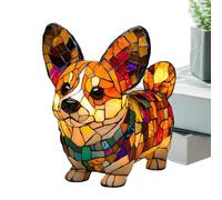 Corgis Lamp, Pug Lamp, Animal Series Art Night Light, Retro Cat Stained Resin Table Light, Stained Glass LED Illumination, Uniques Animal Themed Home Decor, Funny G'ifts for Dog, Cat, Animal Lovers