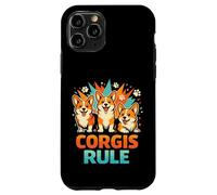 Corgis Rule Retro Style Funny Puppy Trio Animal Dog Lovers Case for iPhone 11 Pro