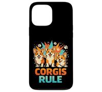 Corgis Rule Retro Style Funny Puppy Trio Animal Dog Lovers Case for iPhone 13 Pro Max
