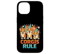 Corgis Rule Retro Style Funny Puppy Trio Animal Dog Lovers Case for iPhone 14
