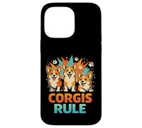 Corgis Rule Retro Style Funny Puppy Trio Animal Dog Lovers Case for iPhone 14 Pro Max