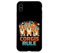 Corgis Rule Retro Style Funny Puppy Trio Animal Dog Lovers Case for iPhone XS Max
