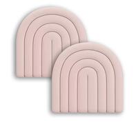 CORGLI 2 Pack Padded Wall Panels, 40x40cm Wall Stickers Self-adhesive, Wall Mounted Headboards, Anti-Collision Kids Room Wall Padding(Color:Light Pink)