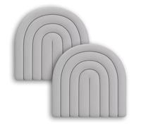 CORGLI 2 Pack Padded Wall Panels, 40x40cm Wall Stickers Self-adhesive, Wall Mounted Headboards, Anti-Collision Kids Room Wall Padding(Color:Silver Gray)