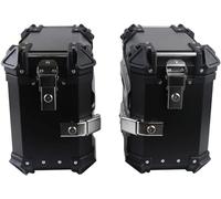 CORGLI 38L Motorcycle Hard Side Cases Saddlebag Box Trunk Saddle Bags/Motorbike Panniers Side Box Case/Aluminum Motorcycle Side Box Top Case,Black