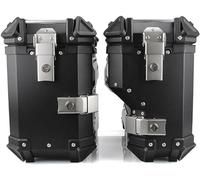 CORGLI Universal Motorcycle Side Tool Box Luggage Hard Case Side Luggage, 38L Aluminum Motorcycle Waterproof Side Cases Panniers,A2,Black