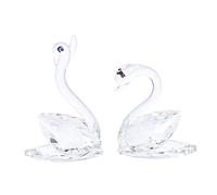 CORHAD 1 Pair Crystal Swan Ornament Swan Figurine Car Decor Lovely Swan Ornament Car Ornament Simulation Swan Handmade Lover Swan Statue Ornament Home Decor Couple Swans Statues