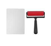 CORHAD 1 Set Clear Gel Plate with Roller for Printmaking - 7x5 Inch Reusable Gel Press Monoprinting Plates for Journaling Art Paper Crafting DIY Mixed Media