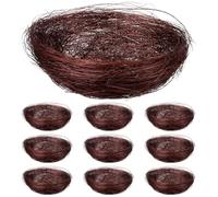 CORHAD 10 Pcs Artificial Bird Nests Rustic Handmade Weaving Design Natural Material Easter Decoration for Indoor Outdoor Garden Ornamental Birds Perching Breeding