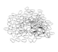 CORHAD 100pcs DIY Necklace Pendant Clasp with Snap Bail Hook in Silver Alloy, Easy to Remove and Smooth Surface, Simple Shape Pendant Connectors for Jewelry Making and Bag Hanging Decor