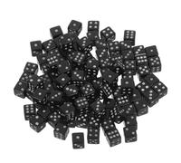 CORHAD 100pcs Mini Black Dice with Clear Dots Small Playing Dice for Board Games Party Supplies Math Teaching and Group Entertainment Accessories