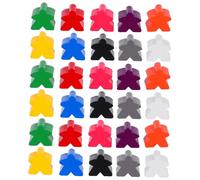 CORHAD 100pcs Multi-color Wooden Meeples Family Game Accessories Sturdy Chess Pieces for Board Games Classroom Sorting and Replacement Tokens Portable and Vibrant Miniature Figures