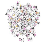 CORHAD 100Pcs Wooden Cow Shaped Buttons Two Holes Sewing Buttons for Hats Clothes Shoes Bags DIY Crafts