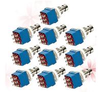CORHAD 10pcs Blue 3pdt True Bypass Footswitch Guitar Effects Pedal Metal Stomp Switch for Electric Guitar Multi-effects Pedal Use