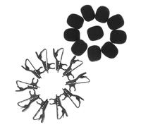 CORHAD 10pcs Clip Microphone Lapel Mic Clips Set, Iron Tie-clip for Lavalier Microphone with 10pcs Covers, Compact Clip-on Design for Recording, Broadcasting, Shows and Voice Chat