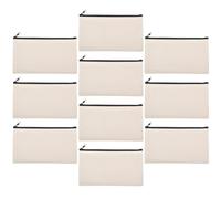 CORHAD 10pcs DIY Canvas Pencil Case Heat Transfer Sublimation Blanks Makeup Bag Easy to Open and Close Zipper Pouch for Travel and Craft Storage