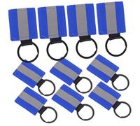 CORHAD 10Pcs Double-sided Reflective Keychain Labels High-visibility Safety Gear for Backpacks Car Keys Detachable Lightweight Keyring Pendants for Night Sports and Daily Use