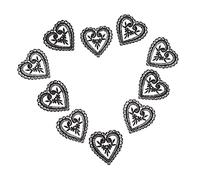 CORHAD 10pcs Embroidered Heart Shape Patches for Clothing DIY Sacred Heart Embellishments Sewing Embroidery Patches