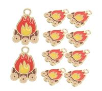CORHAD 10pcs Flame Pendant Charms for Jewelry Making Smooth Glossy Fire Charms for Necklace Bracelet DIY Craft Ornament Vibrant Passion Flame Design Accessories