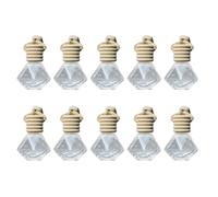 CORHAD 10pcs Glass Car Perfume Diffuser Bottles with Wooden Caps, Easy to String up Rearview Mirror Pendants for Car Aromatherapy, Air Purifying Hanging Decoration, for House