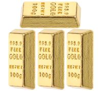 CORHAD 10pcs Miniature Gold Bars Model Set for Dollhouse Décor, Hollow Mini Simulation Gold Bricks, Tiny Dollhouse Accessories for Mini Layout and Photography Props
