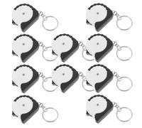 CORHAD 10pcs Retractable Mini Steel Tape Measures Keyring, White Pocket Measuring Tapes for Tailoring, Sewing, Crafts and Home Use, Metric Scale Compact Design