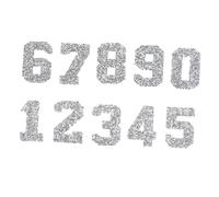CORHAD 10PCS Rhinestone Iron Number Patches Glitter Transfer Applique for DIY Clothing Hats Bags Shoes Heat Adhesive Craft Decoration