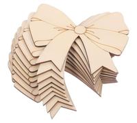 CORHAD 10pcs Unfinished Wood Chip Bowknot Design Wood Ornaments Carving Hanging Crafts for DIY Crafts Shapes for Unfinished Chips for Scrapbooking and Home Decor