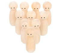 CORHAD 10pcs Wooden Peg Dolls Unpainted DIY Graffiti Dolls Funny Creative Adorable Premium Wood Material for Decorating Playroom and Educating Elementary Students