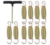 CORHAD 11pcs Trampoline Replacement Springs Set with Hooks 9cm Metal Tension Springs for Outdoor Trampoline Accessories and Wind Stakes for Sports Leisure Use