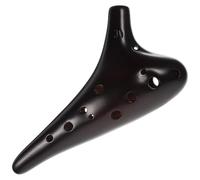 CORHAD 12-hole Alto Ceramic Ocarina in C Key, Portable Traditional Wind Instrument for Beginners, Professional Smoked Fired Flute Suitable for Music Learning and Performance