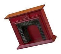 CORHAD 12 Scale Miniature Dollhouse Fireplace Model, Red Vintage American Style Simulated Fireplace Ornament, Small Dollhouse Furniture for Mini House Decor and Accessories