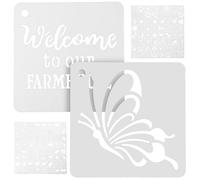 CORHAD 128pcs Drawing Stencils Floral Farmhouse DIY Painting Art Templates Reusable Plastic Flower Shapes Convenient to Store and Organize for Scrapbook Crafts