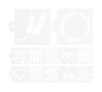 CORHAD 12pcs Baking Stencils for Artisan Bread and Cakes, White Pet Material with Fun Decoration and Time Saving Features, for Home Baking and DIY Decor, Sourdough and Cookie Decorating