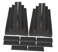CORHAD 12pcs Gym Acoustic Panel Soundproof Block Bass Trap Corner Wall Wedge in Black Sponge for Acoustic Control and Noise Cancellation Suitable for Home Offices and Live Sound