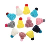 CORHAD 12Pcs Kawaii Miniature Woolen Hats for DIY Crafts Lovely Doll Accessories Multi-color Tiny Beanie Caps for Christmas Party Decorations and Dollhouse Embellishments Random Color