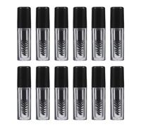 CORHAD 12pcs Mini Empty Mascara Tubes 0.8ml with Dedicated Brush, Refillable Acrylic and Plastic Lash Containers for Precision Application, for Travel and Daily Use