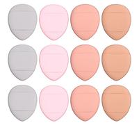 CORHAD 12pcs Mini Powder Puff Set for Makeup Precise Application and Mini Design Lightweight Plastic Finger Makeup Tools for Loose Powder and Foundation Application Random Color