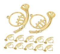 CORHAD 12pcs Miniature Alto Saxophone Christmas Tree Decorations DIY Musical Instrument Ornaments Plastic Gold Trumpet Models for Dollhouse Holiday Crafting
