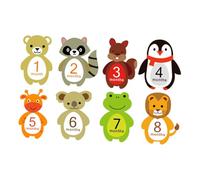 CORHAD 12Pcs Monthly Stickers Set with Animal Designs, Self-Adhesive Newborn Milestone Decals for Photo Props, Belly Stickers for 1 to 12 Months Celebration