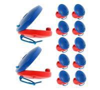 CORHAD 12pcs Orff Wooden Castanets for Boy Girl Finger Castanet Musical Toys Red Blue Develop Rhythm Creativity Hand-eye Coordination for Toddlers