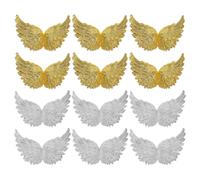 CORHAD 12pcs Plastic Angel Wing Cake Toppers with Compact Design for Birthday and Creative Projects, Versatile Use Mini Wings Party Decorations for DIY Crafts