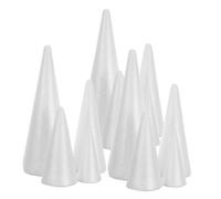 CORHAD 12PCS Polystyrene Foam Cones for Christmas Craft DIY White Solid Foam Cone Shapes for Xmas Party Decor Reusable Base for Holiday Floral Arrangements and School Projects