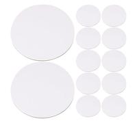 CORHAD 12pcs Round Canvas Boards for Painting 4 Inch White Cotton Blank Canvas with Stretched Sturdy Cardboard and Wooden Frame, for Artists Quick Sketch Drills and Finished Displays