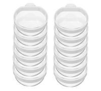 CORHAD 12pcs Small Transparent Hanging Bird Food Bowls Detachable Plastic Parrot Water Feeder Splashproof Seed Dishes for Canary Finch Cage Space Saving Design