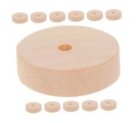 CORHAD 12pcs Unfinished Wooden Wheels for Craft Projects Wooden Toy Wheels Small Flat Wood for Building Models Creative Accessories
