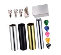 CORHAD 14Pcs Guitar Slider Pick Set Fingertips Stainless Steel Metal Storage Box Workmanship Easy to Use Improve Sound for Guitar Players